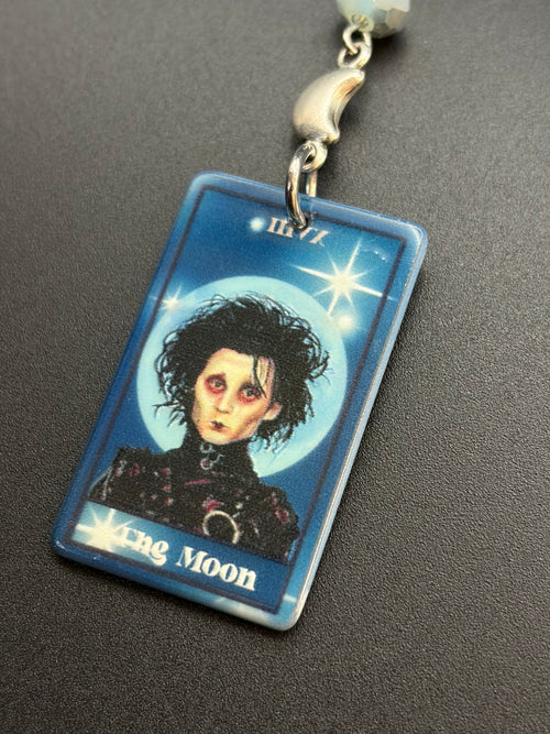 Beaded Edward Scissorhands Tarot Necklace