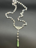 Beaded Moth Pendent Necklace with Aventurine Point
