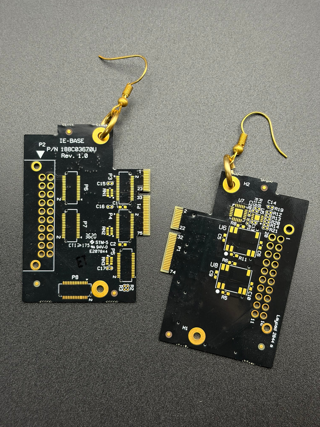 Black Computer Chip Earrings
