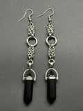 Byzantine Chain Earrings with Onyx Points