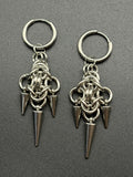 Chain Cluster Earrings with Dangling Spikes