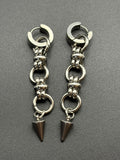 Chain Clasp Earrings with Small Metal Points