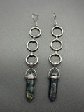 Chain Earrings with Fluorite Points