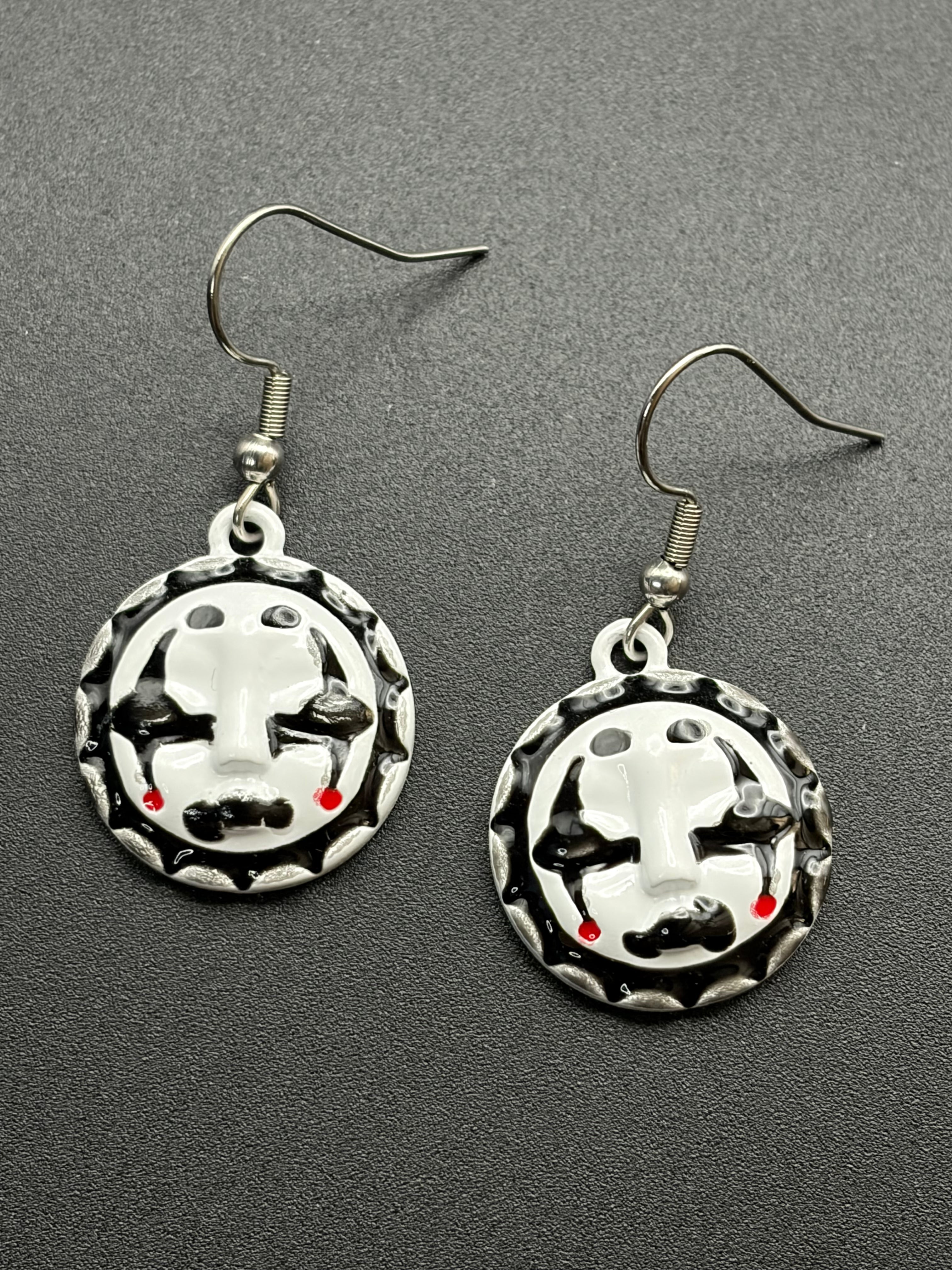 Enamel Goth Clown Earrings