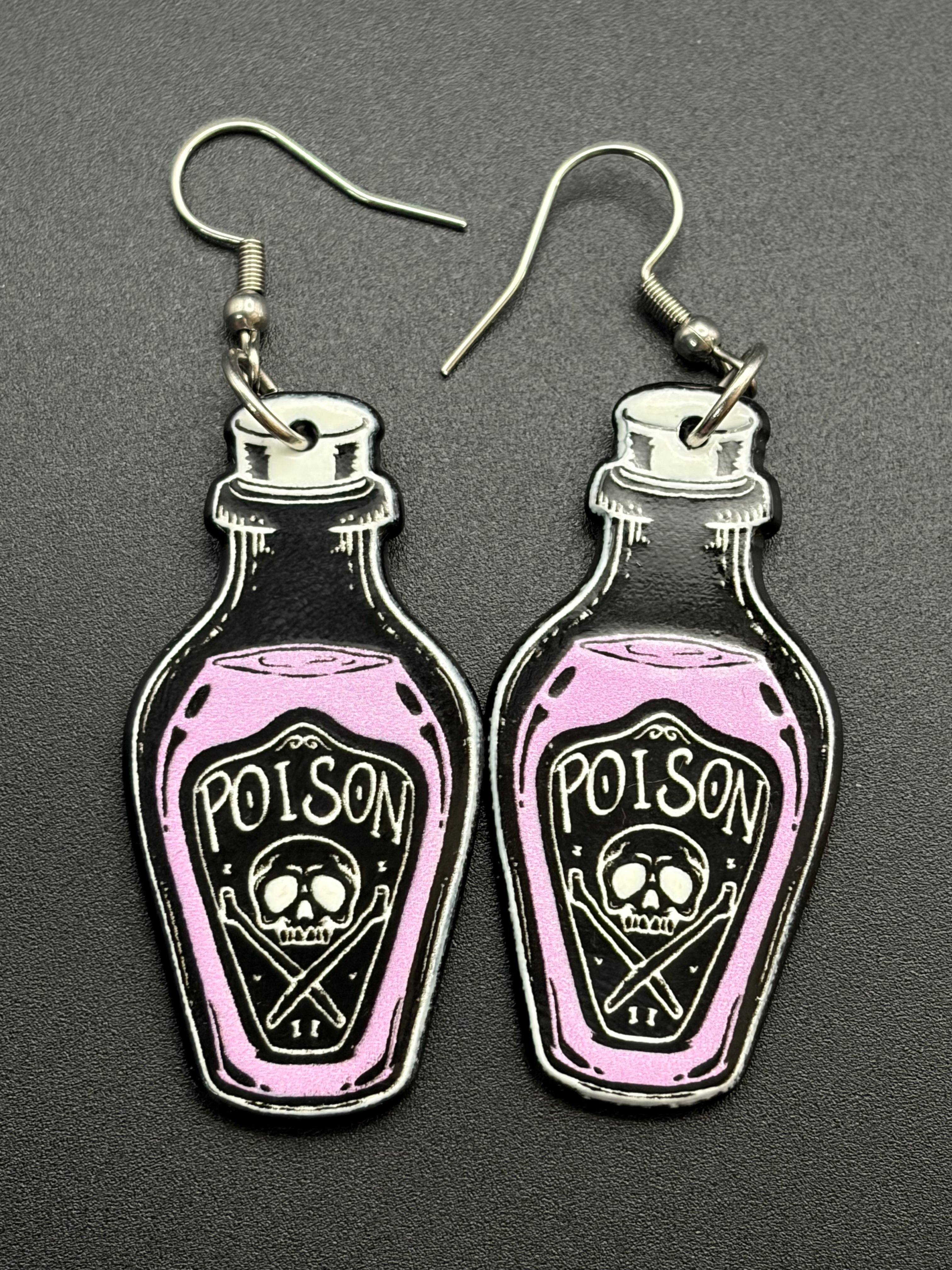 Resin Poison Bottle Earrings