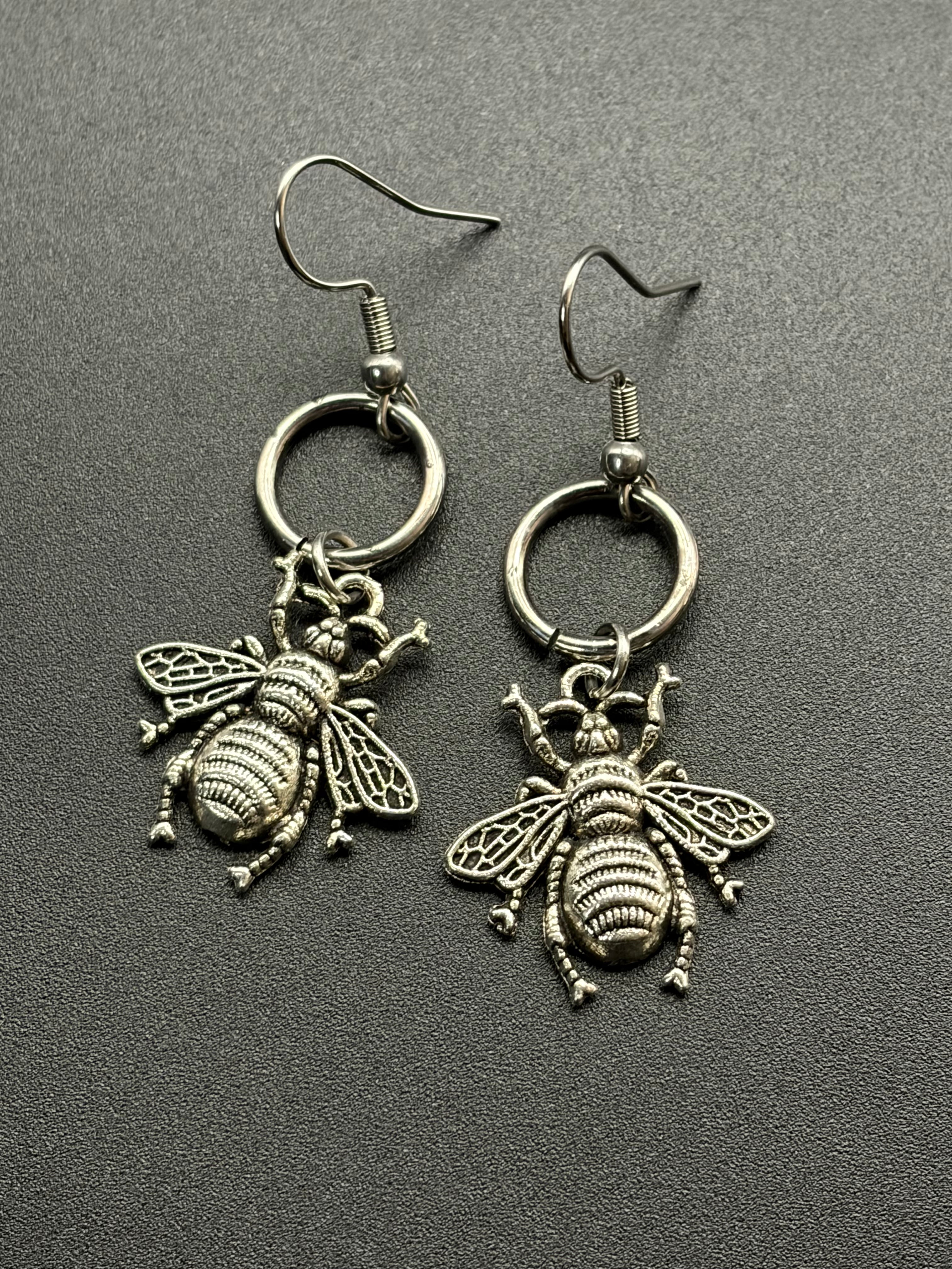 Metal Bee Earrings
