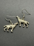Metal Howling Wolf Earrings