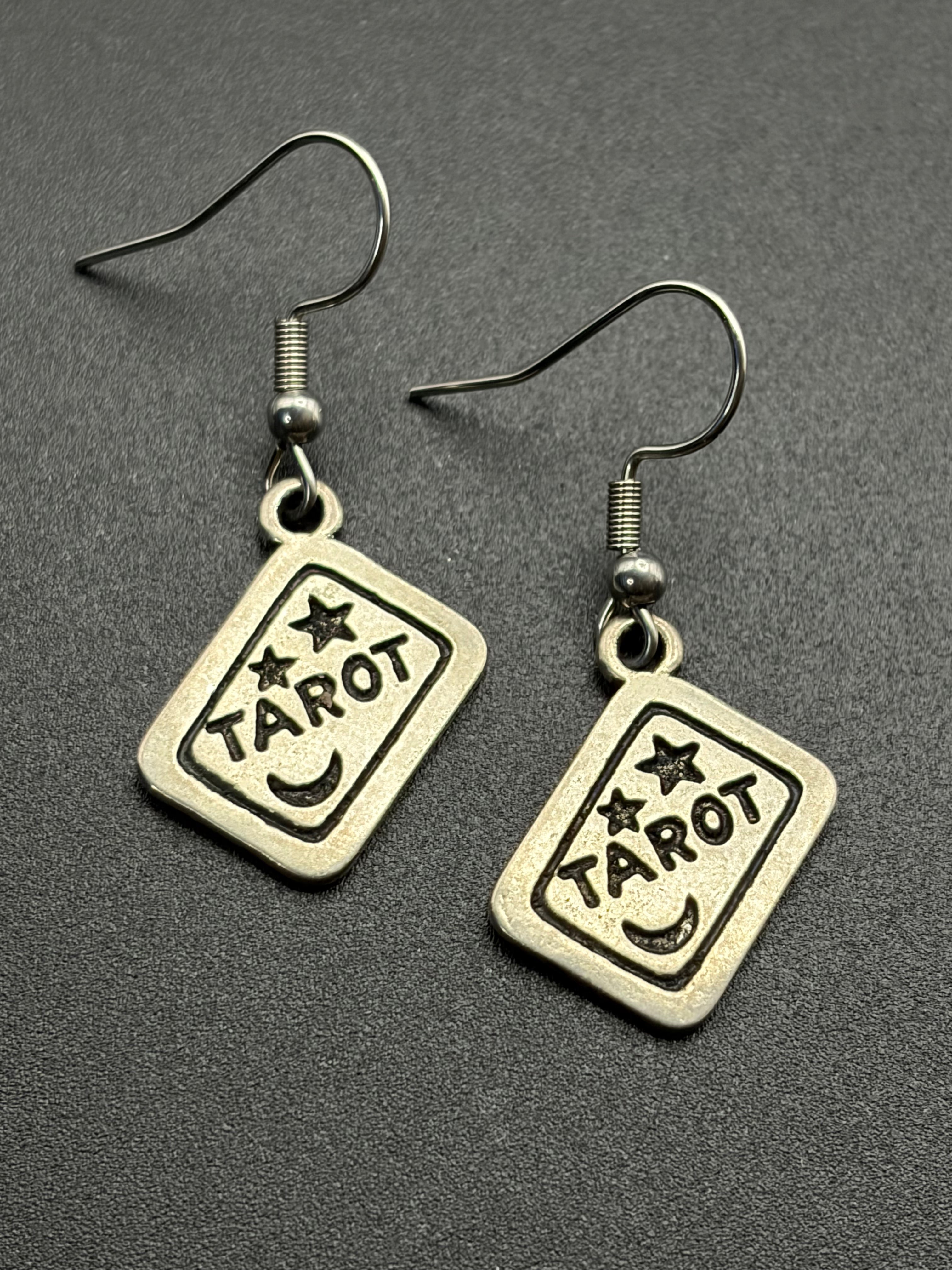 Metal Tarot Card Earrings