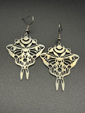 Moon Phase Moth Earrings
