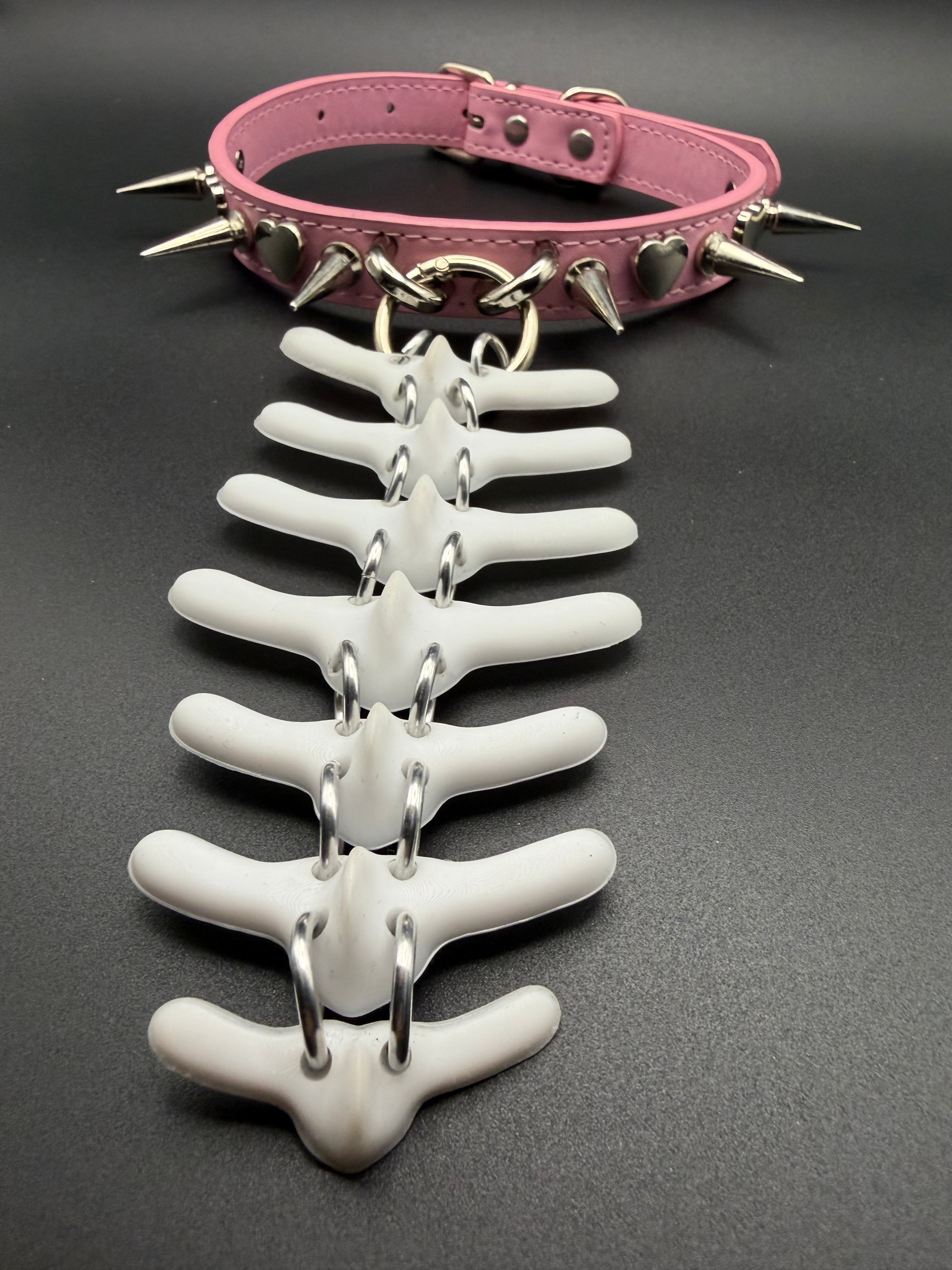 Pink Hearts Vertebra Collar