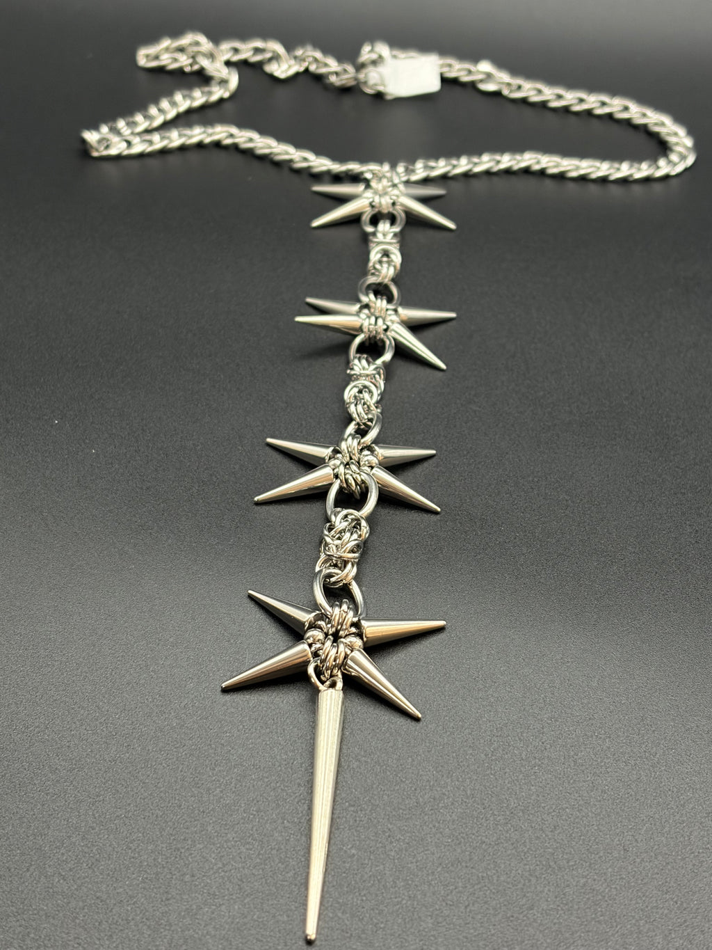Stainless Steel Star Spike Chainmail Necklace