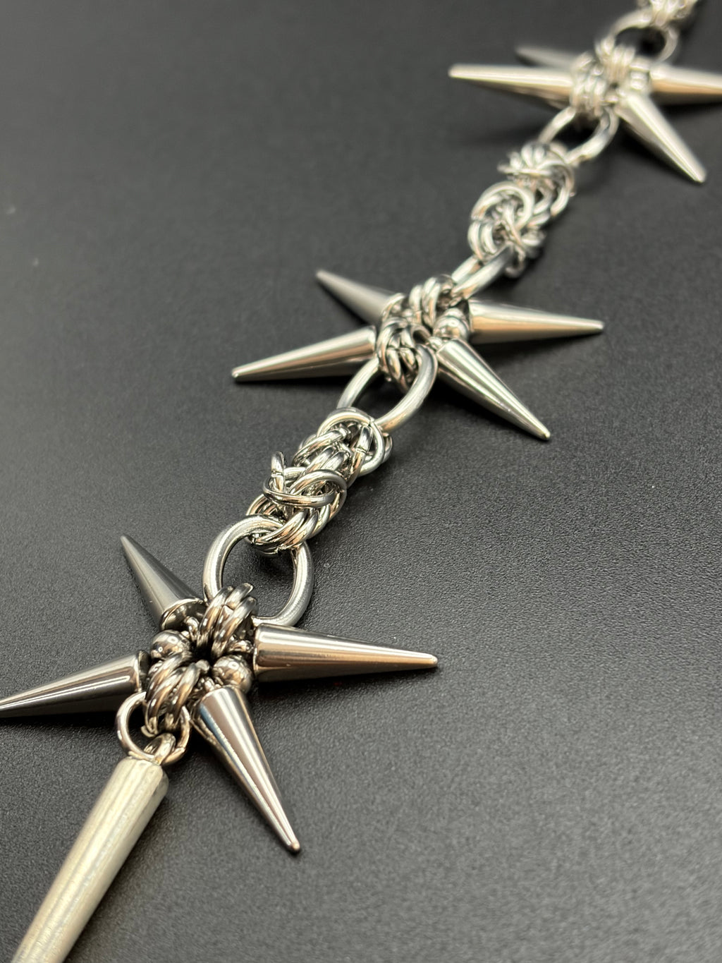 Stainless Steel Star Spike Chainmail Necklace