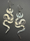Uncoiled Metal Snake Charm Earrings